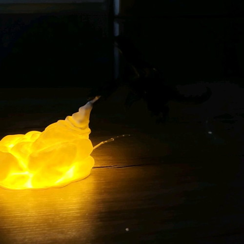 LED Dragon Lamp 3D Printed with Flame Effect New