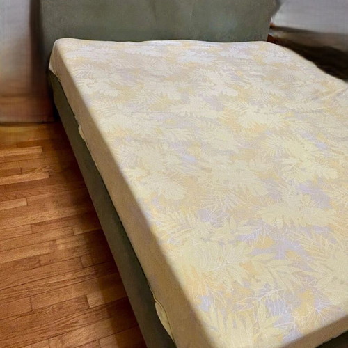Eleni Natsi Solid Bed with Alcantara and TEMPUR Memory Foam Elite Mattress Like New