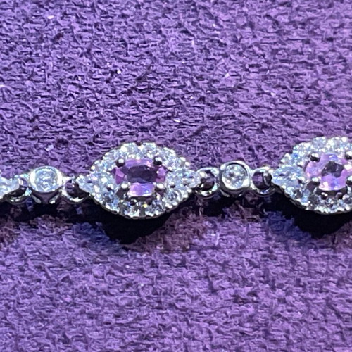 Silver bracelet with natural red sapphires and certificate of authenticity