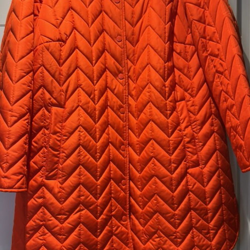 Zizzi long jacket like new, orange quilted, size M