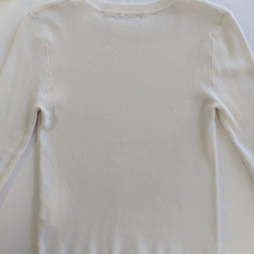Shein white lightweight ribbed knit sweater used, size S