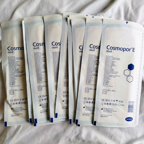 Cosmopor E adhesive dressings pack of 15, new, 25cm x 10cm