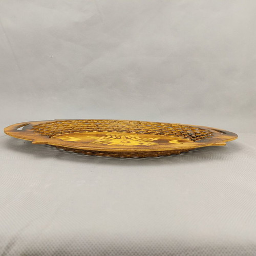 Wooden fruit plate used, vintage