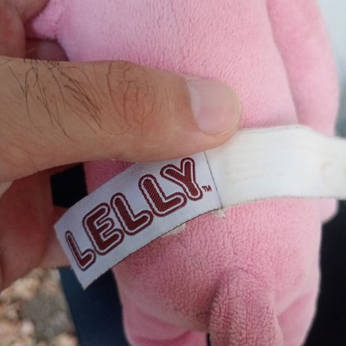Pink Panther plush used with discoloration and pen stain