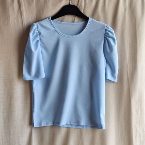 Girls Top 13 Years Baby Blue Summer Puff Sleeve