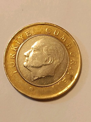 Turkey 1 Lira 2012 heavy type coin used with minor flaws