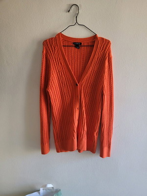 Lands' End cardigan orange like new