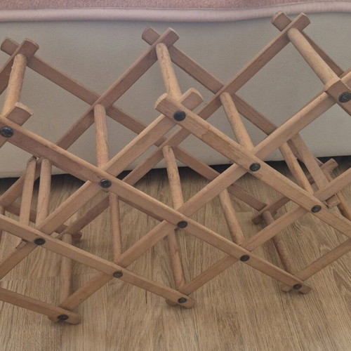 Wooden folding wine stand like new