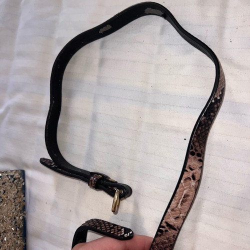 Printed belt like new, beige, size 60