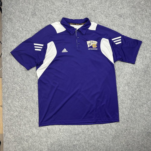 Adidas Y2K ClimaCool Western Illinois NCAA Polo shirt used XL