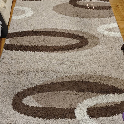 Shaggy rug used with modern geometric design 210x160 cm
