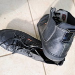 Boss men's leather boots size 42 like new, dark blue