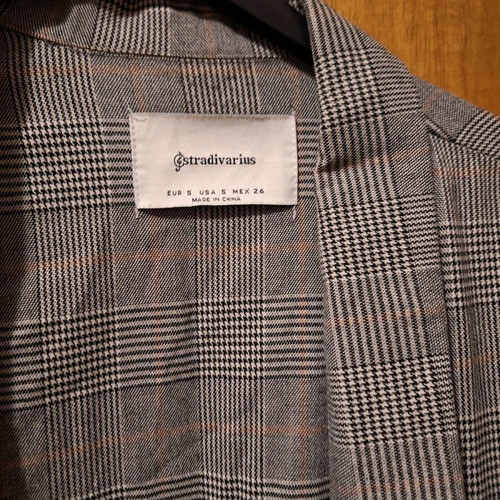 Stradivarius checked jacket like new, black and grey, size S