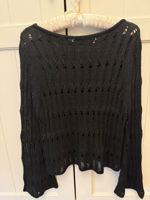 Zara Black Open-Knit Top Like New, Size S
