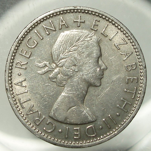 2 Shillings coin used, lot of 4, Elizabeth II