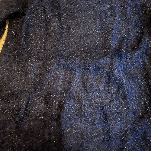 Blue fluffy sweater with rhinestones like new, size L