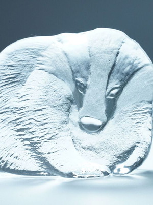 Crystal Badger Paperweight Royal Krona & Mats Jonasson used