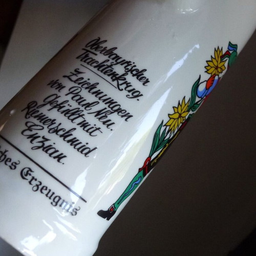 Anton Riemerschmid ceramic liqueur bottle 700ml with Paul Neu Bavarian costume design