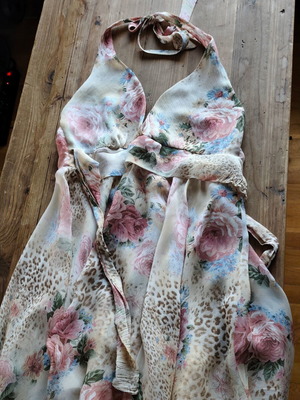 Summer dress like new, small size, multicolor, artificial silk