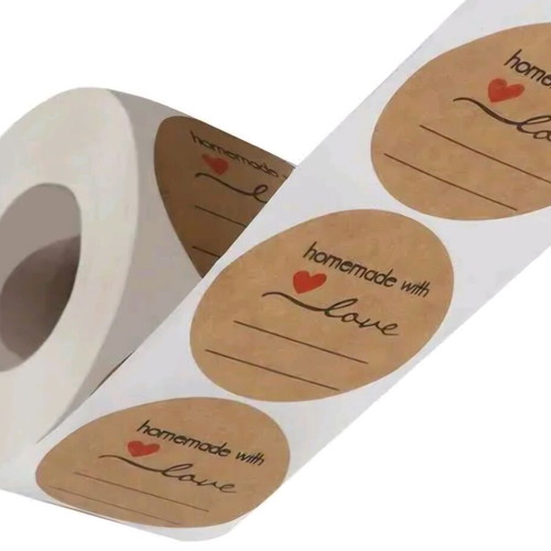 Αυτοκόλλητα Handmade with love ρολό 500 τεμ. καινούργια