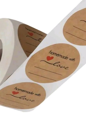Αυτοκόλλητα Handmade with love ρολό 500 τεμ. καινούργια