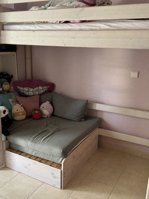 Flexa bed sofa composition like new with storage and ladder