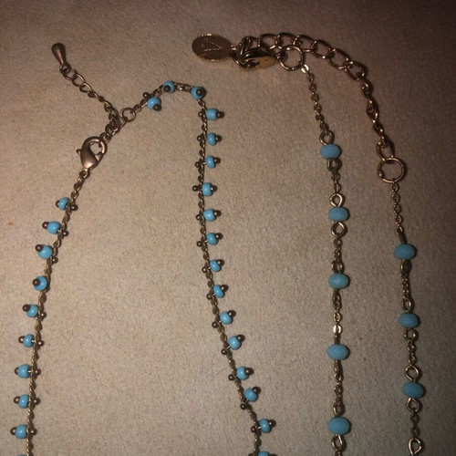 Necklaces with turquoise beads, like new, set of 2