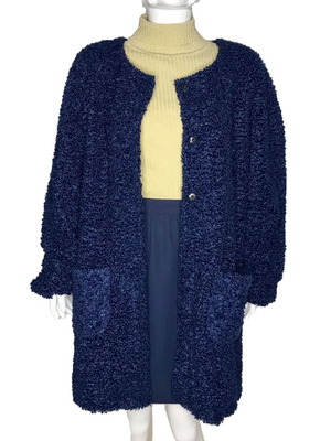 Μπουφάν Teddy Navy ολοκαίνουργιο, μέγεθος XL, faux fur