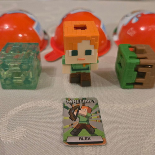 Kinder Joy Minecraft Alex figure like new with card and blocks