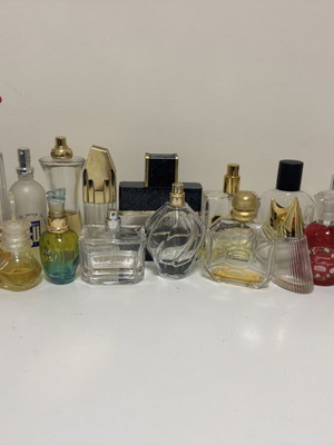 Christian LaCroix, Fendi, Van Cleef perfume bottles used, rare collectible set