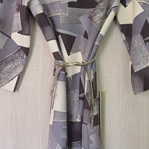 Dress with geometric patterns in grey color new, size S