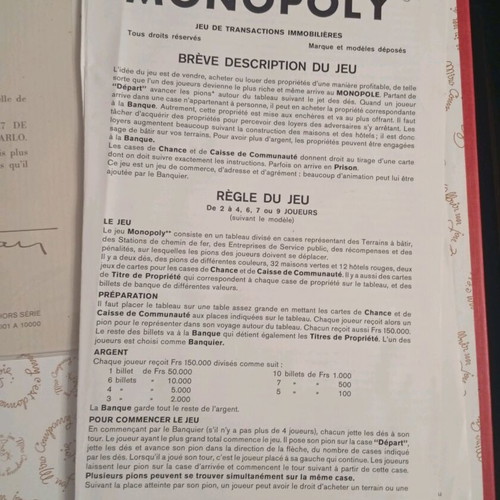 Monopoly Monte Carlo 1977 used collectible edition with certificate