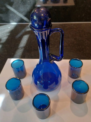 Serving set for raki made of blown glass like new
