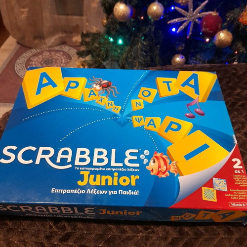 Scrabble Junior board game like new for children 6-10 years missing 4 blue tokens