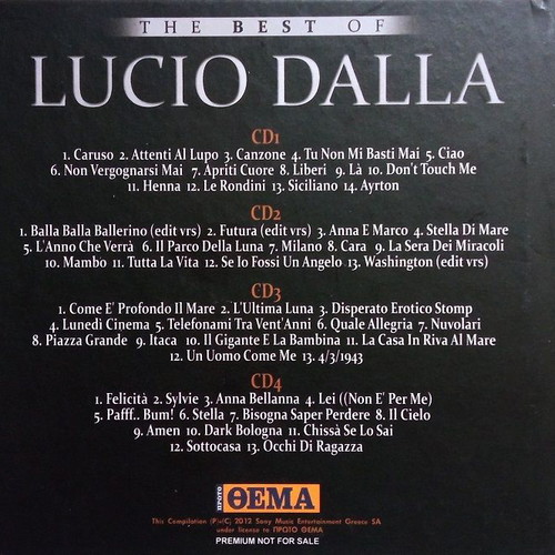 Lucio Dalla The Best Of 4 CD new, rock collection