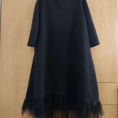 Midi dress Ratt by Rita Attala black textured elastic like new
