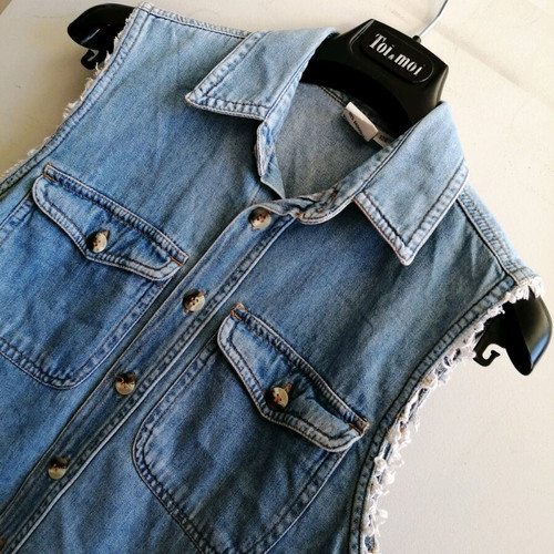Kids denim vest used, 100% cotton, size XS