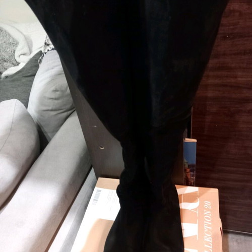 Zara over the knee boots used, black suede, size 41