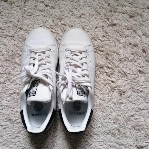 Adidas Stan Smith shoe size 40 used, white-dark blue