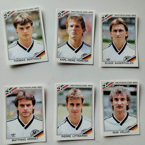 Panini Germany stickers used, set of 6 Mexico '86