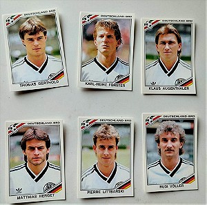 6 αυτοκόλλητα Panini Γερμανία (Mexico '86)