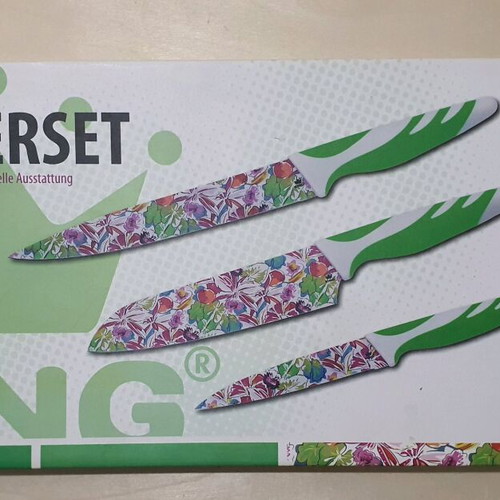 Knife set 2 pieces with floral design new