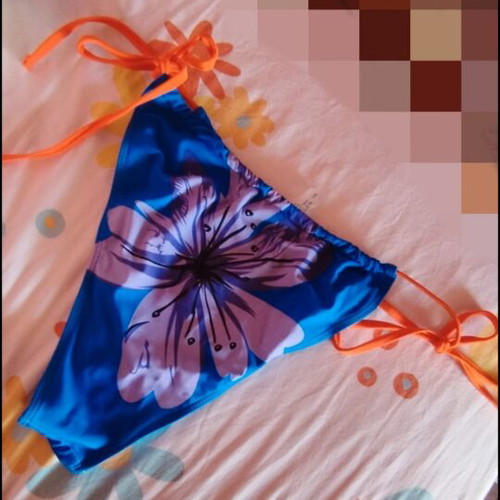 Shein Blue Floral Bikini Bottom XL new, multicolor