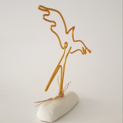 Swallow handmade table decoration new, aluminum and clay