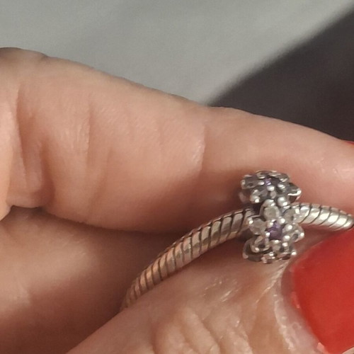 Pandora charm divider with purple and clear cubic zirconia, like new
