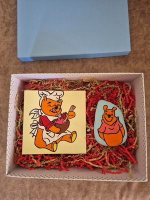 Winnie the Pooh giftbox with painted card and stone