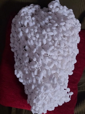 Knitted handmade scarf new, white
