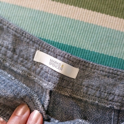 Καλοκαιρινό λινό παντελόνι κάπρι, Νο Μ, Marks & Spencer