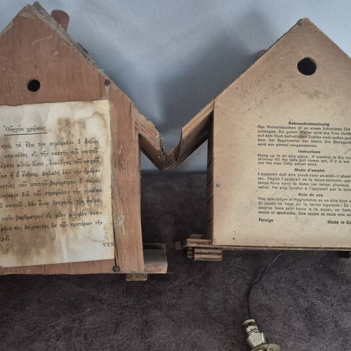 German wooden barometers used, set of two from 1960-70s