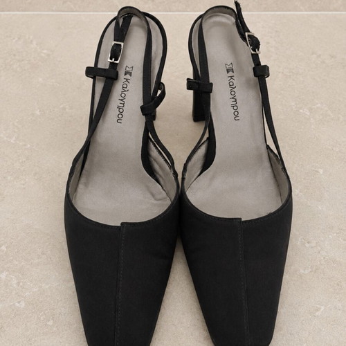 Kalogirou slingback pumps satin navy blue size 37 like new